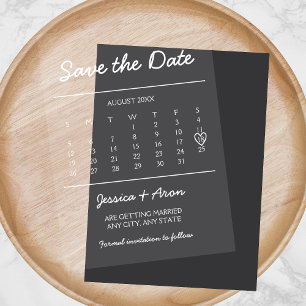 Chic Calendar Save The Date Elegant Modern Card