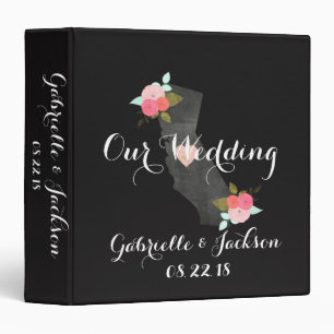 Chic California State Modern Wedding Photo Album 3 Ring Binder