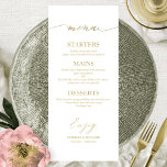 Chic Calligraphy 4x9 Wedding Menu Card For Plate<br><div class="desc">A simple chic calligraphy wedding menu card. I do offer a free customisation service,  if you have any questions or special requests,  please feel free to contact me.</div>