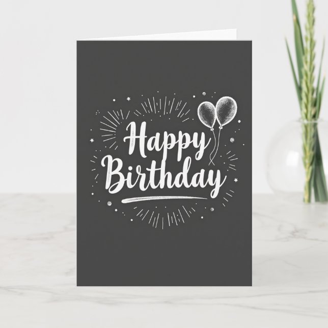 Chic Calligraphy Birthday Card (Front)