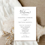 Chic Calligraphy Black and White Wedding Program<br><div class="desc">Elegant Wedding program with beautiful modern hand written calligraphy details. Ability to make text changes and adjustments by selecting customize further. Front with wedding ceremony details, back with wedding party names and thank you message for your guests. Part of our "Elegance Minimal Black and White Monogram Wedding" collection with a...</div>