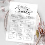 Chic Calligraphy Bridal Shower Charades Game  Invitation