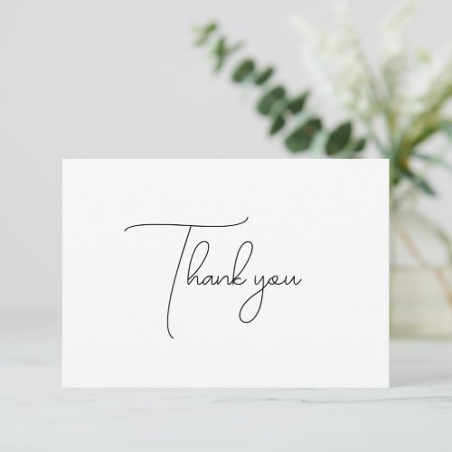 Chic Calligraphy Bridal Shower Thank You Card