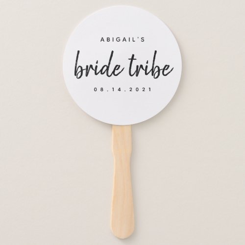 Chic Calligraphy Bride Tribe Wedding Bridal Party  Hand Fan