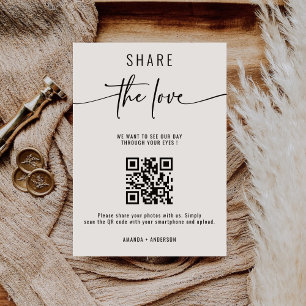 Chic Calligraphy Capture The Love QR code  Enclosure Card