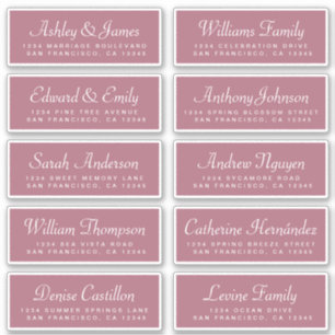 Chic Calligraphy Cassis Guest Address Labels