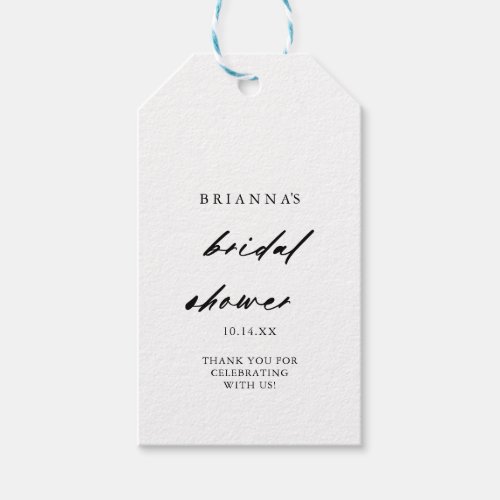 Chic Calligraphy Elegant Bridal Shower  Gift Tags