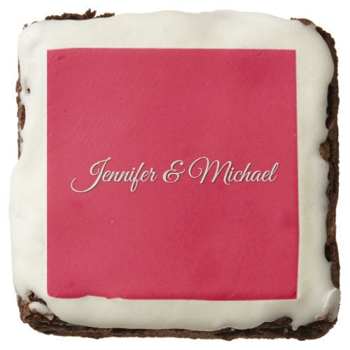 Chic Calligraphy Elegant Cherry Red Personalized Brownie