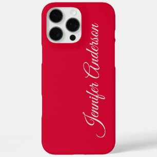 Chic Calligraphy Elegant Cherry Red Personalized iPhone 16 Pro Max Case