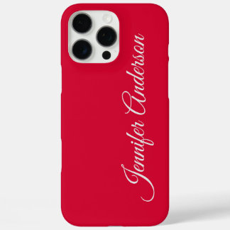 Chic Calligraphy Elegant Cherry Red Personalized iPhone 16 Pro Max Case
