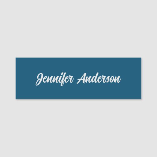 Chic Calligraphy Elegant Ocean Blue Personalized Name Tag