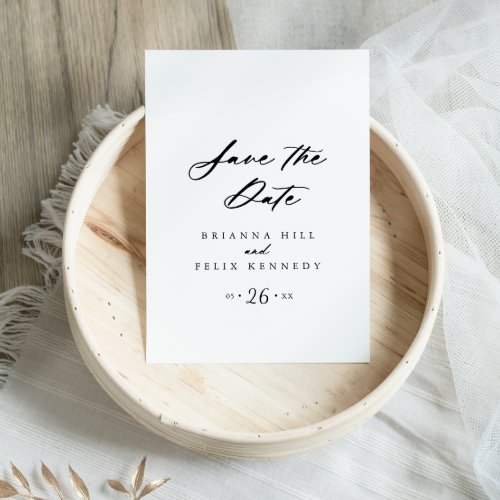Chic Calligraphy Elegant Save the Date Postcard