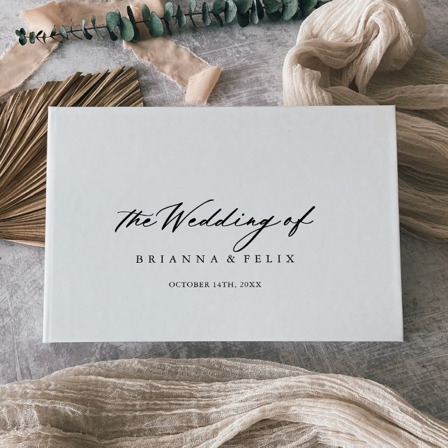 Chic Calligraphy Elegant Wedding  Guest Book (Creator Uploaded)