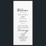 Chic Calligraphy Elegant Wedding Program<br><div class="desc">This chic calligraphy elegant wedding program is perfect for a rustic wedding. The simple and elegant design features classic and fancy script typography in black and white.</div>