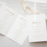 Chic Calligraphy Gold Folded Wedding   Program<br><div class="desc">This chic calligraphy gold folded wedding program is perfect for a rustic wedding. The simple and elegant design features classic and fancy script typography in gold. Include a quote or short message,  order of service,  wedding party and thank you message.</div>