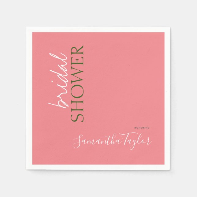 Chic Calligraphy Minimalist Bridal Shower Napkins (Front)