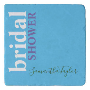 Chic Calligraphy Minimalist Bridal Shower Trivet