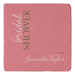 Chic Calligraphy Minimalist Bridal Shower Trivet