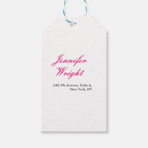 Chic calligraphy minimalist custom name adress gift tags