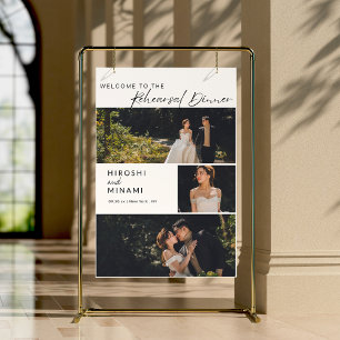 Chic Calligraphy Modern Photo Rehearsal Dinner Foam Board