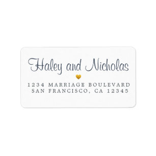 Chic Calligraphy Names Wedding Return Address Labe Label