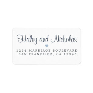 Chic Calligraphy Names Wedding Return Address Labe Label