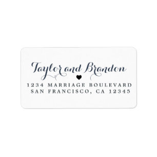 Chic Calligraphy Names Wedding Return Address Label