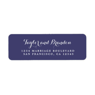 Chic Calligraphy Names Wedding Return Address Label