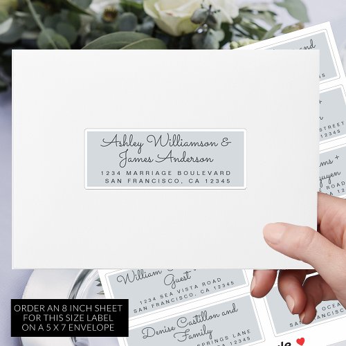 Chic Calligraphy Pastel Blue Guest Address Labels