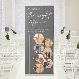 Chic Calligraphy Rehearsal Dinner Custom Photo Retractable Banner