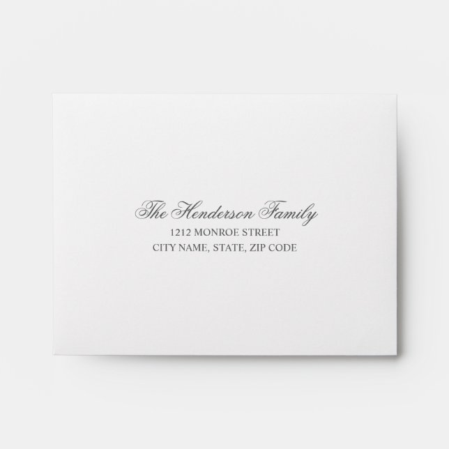 Chic Calligraphy | Return Address Response Card Envelope (Front)