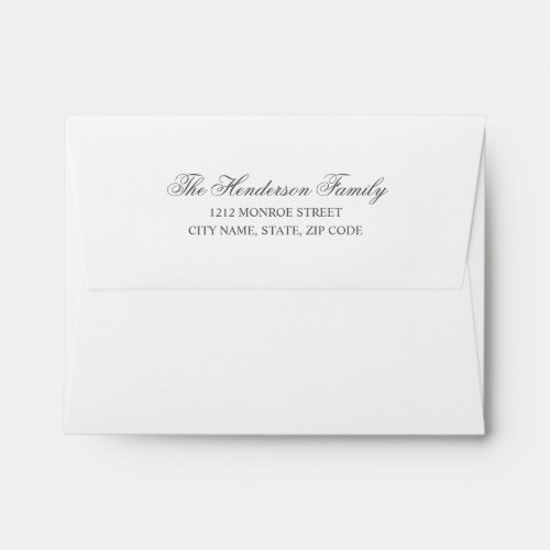 Chic Calligraphy  Return Address Thank You Card Envelope