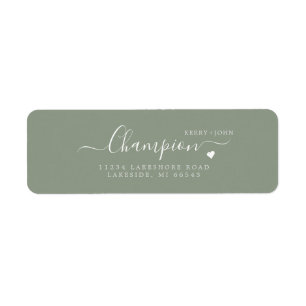 Chic Calligraphy Sage Wedding Return Address Label