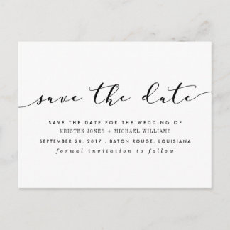 Chic Calligraphy Save the Date Announcement Postcard