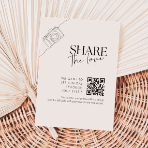 Chic Calligraphy Script Capture The Love QR code Enclosure Card