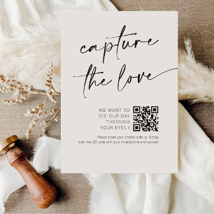Chic Calligraphy Script Capture The Love QR code Enclosure Card
