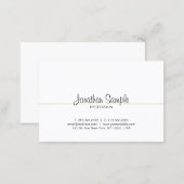 Chic Calligraphy Script Gold Design Luxe Trendy Business Card (Front/Back)