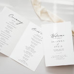 Chic Calligraphy Silver Folded Wedding Program<br><div class="desc">This chic calligraphy silver folded wedding program is perfect for a rustic wedding. The simple and elegant design features classic and fancy script typography in silver. Include a quote or short message,  order of service,  wedding party and thank you message.</div>
