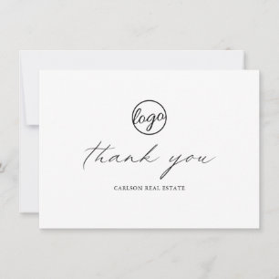 Chic Calligraphy Simple Elegant Business Thank You Card