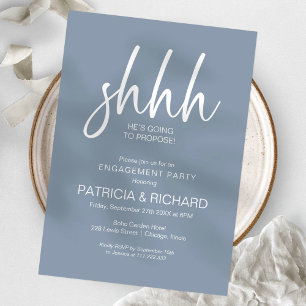 Chic Calligraphy Surprise Engagement Party Invitation