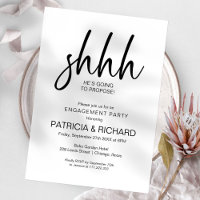 Chic Calligraphy Surprise Engagement Party Invitation