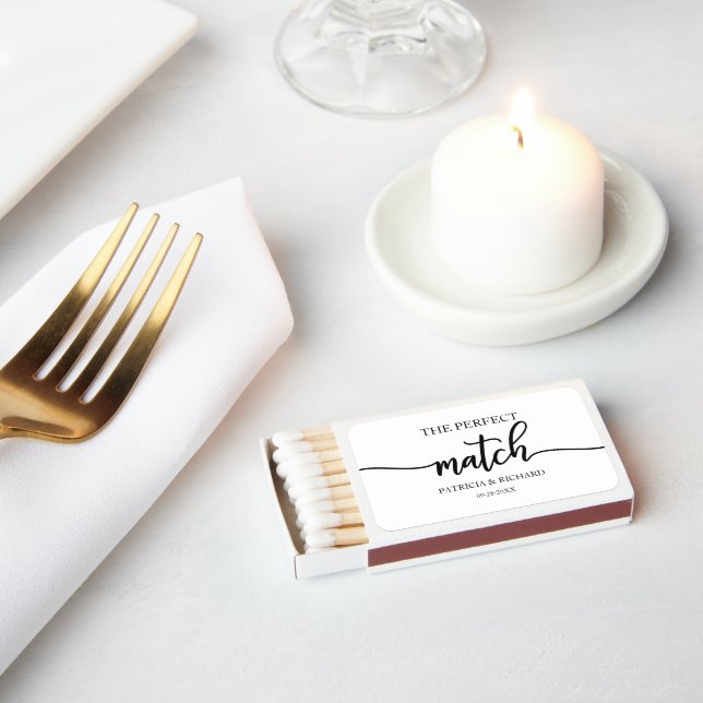 Chic Calligraphy The Perfect Match Wedding Matches (Insitu)