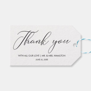 Chic Calligraphy Wedding Favors Thank You Gift Tags