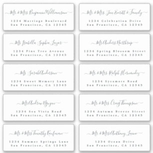 Chic Calligraphy Wedding Guest Address Label