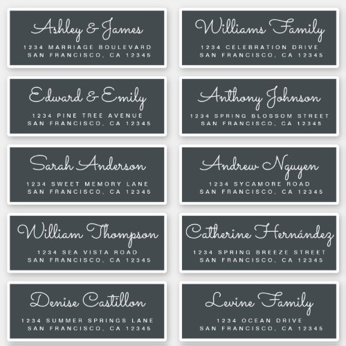 Chic Calligraphy Wedding Guest Address Labels