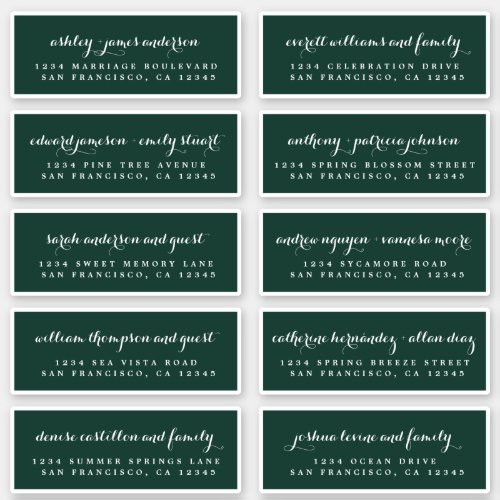 Chic Calligraphy Wedding Guest Address Labels