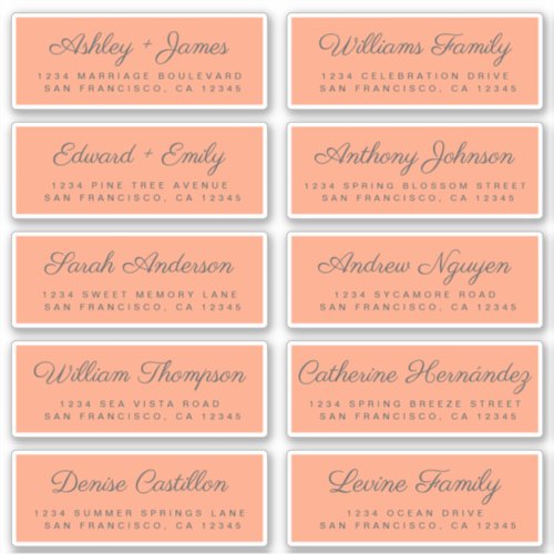 Chic Calligraphy Wedding Guest Address Labels