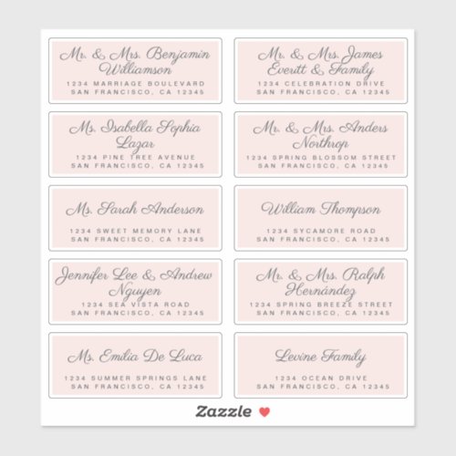 Chic Calligraphy Wedding Guest Address Labels