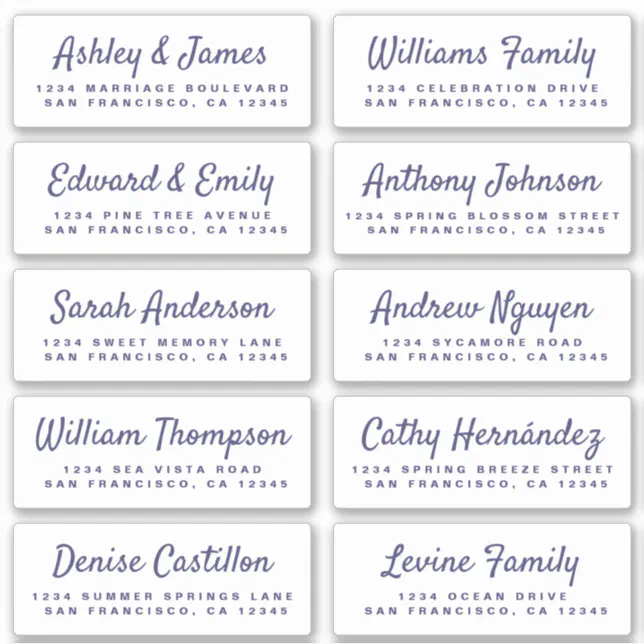 Chic Calligraphy Wedding Guest Address Labels | Zazzle