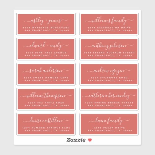 Chic Calligraphy Wedding Guest Address Labels